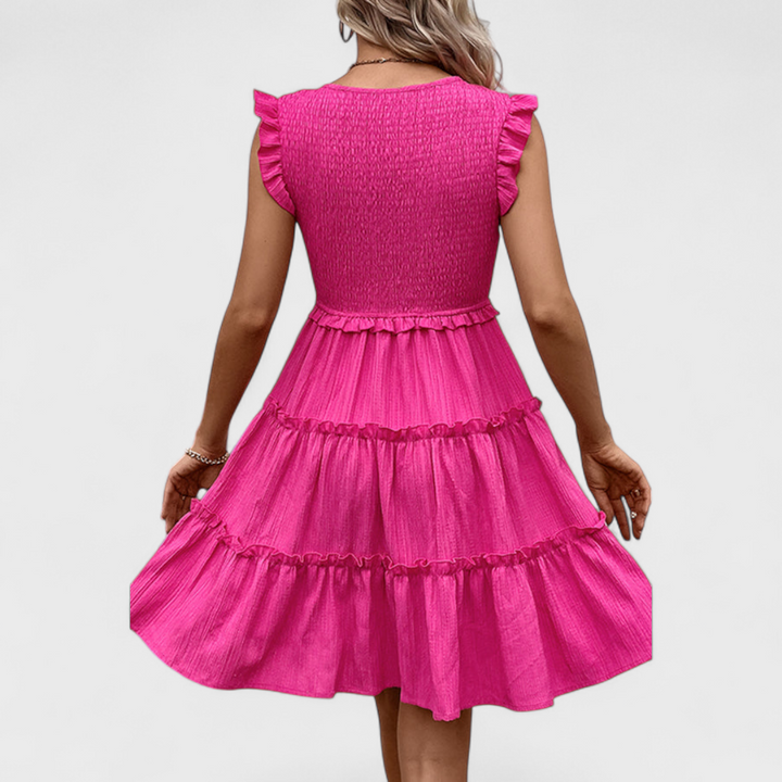 Лудмила | Ценно лятно рокля с ръбове