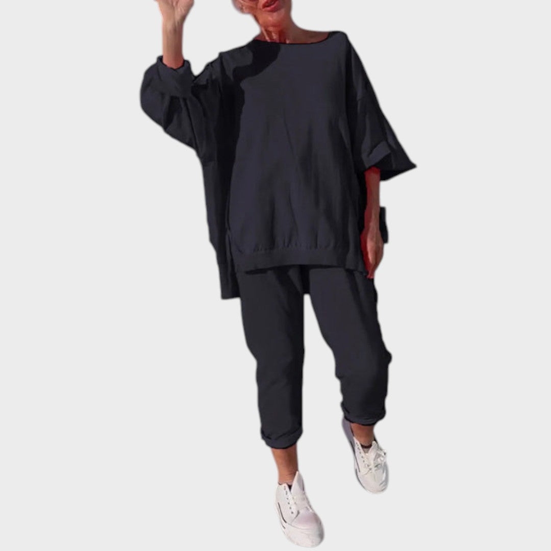 Исабел | Комплект за домашно облекло с пуловер и къси панталони