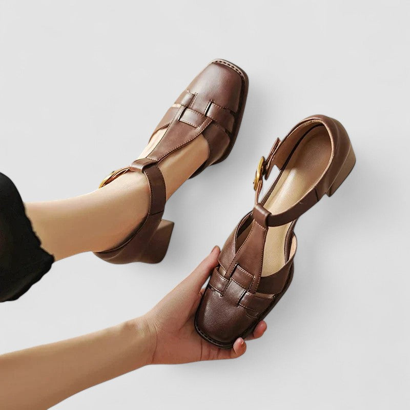 Elyxiana | Ортопедични Т-ремъци с блок токчета