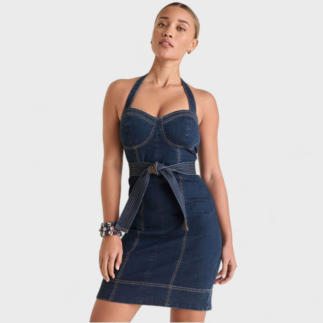 Алена | Дънково блузонно платье