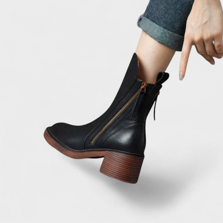 Åse | Елегантни ботуши до глезена с блоков ток