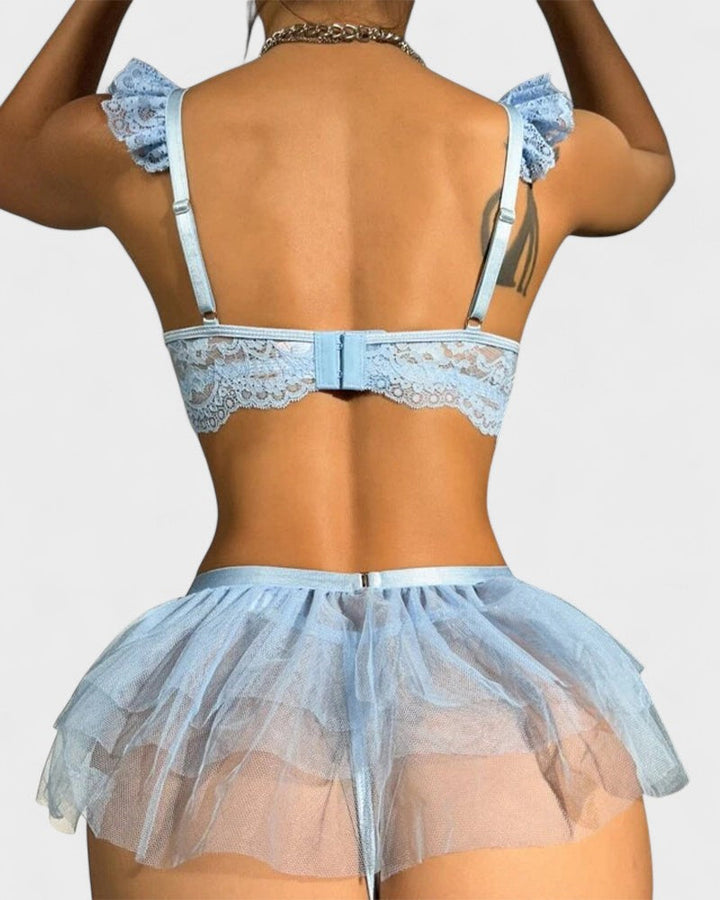 Мелани | Прозрачни секси блонди дамски бельо