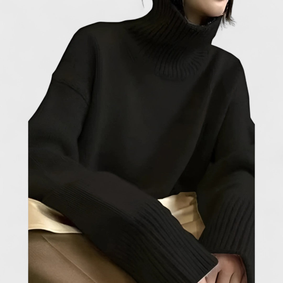 Олга | Кашмирен пуловер с висока яка