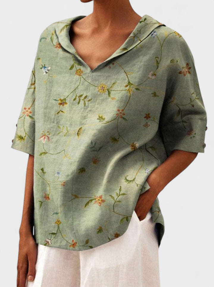 DEVON | Елегантен топ с V-образно деколте