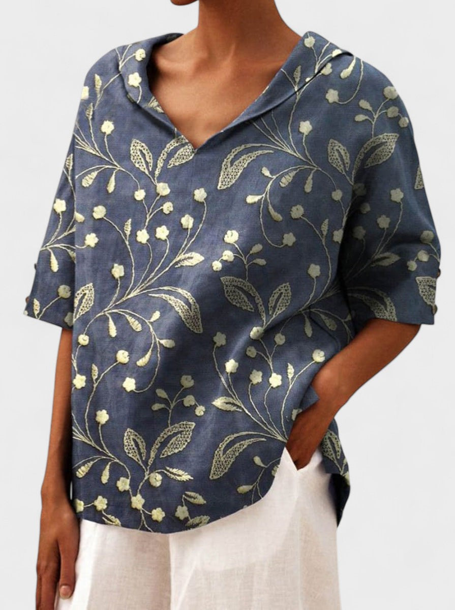 DEVON | Елегантен топ с V-образно деколте