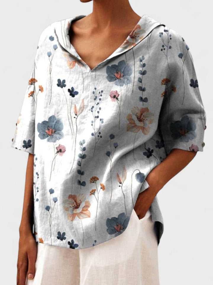 DEVON | Елегантен топ с V-образно деколте