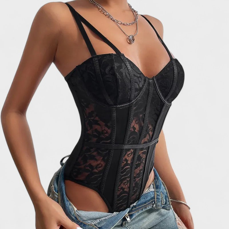 Милослава | Бродиран корсетен боди