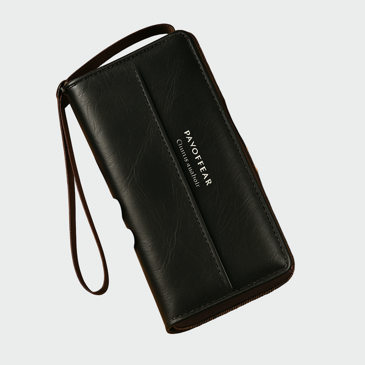 Кожен портфейл с кръстосани шевове