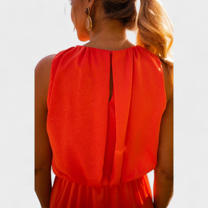 Тори – Лятна сатенена рокля с разрез