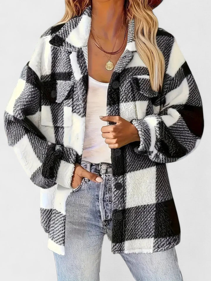 Роза | Стилна каре флийс якета