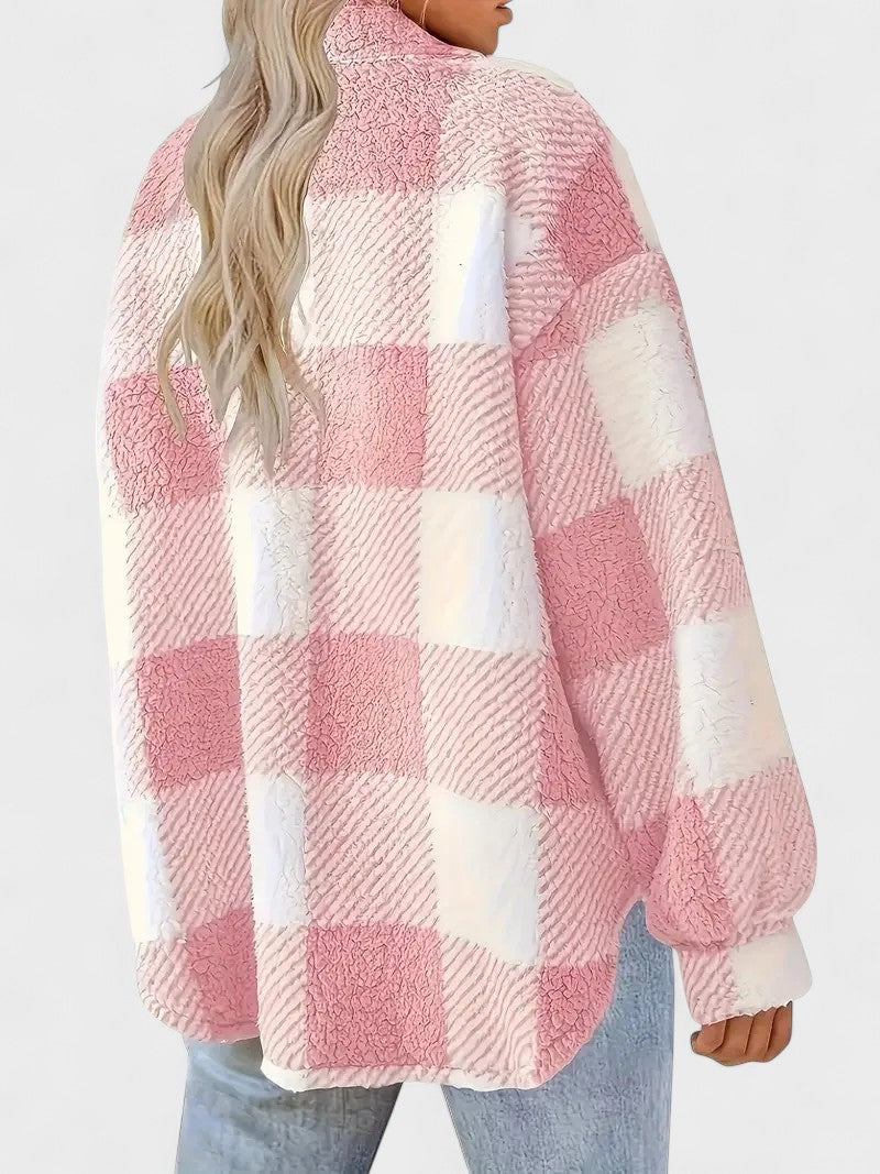 Роза | Стилна каре флийс якета