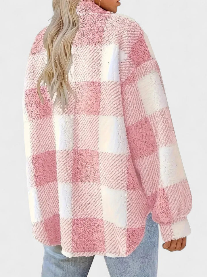 Роза | Стилна каре флийс якета