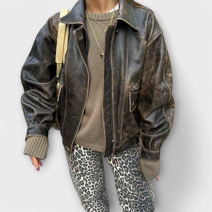 Винтидж дънки с леопардов принт