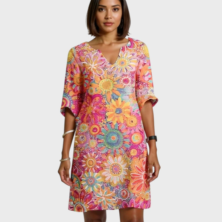 Marion™ | Ретро цветно рокля