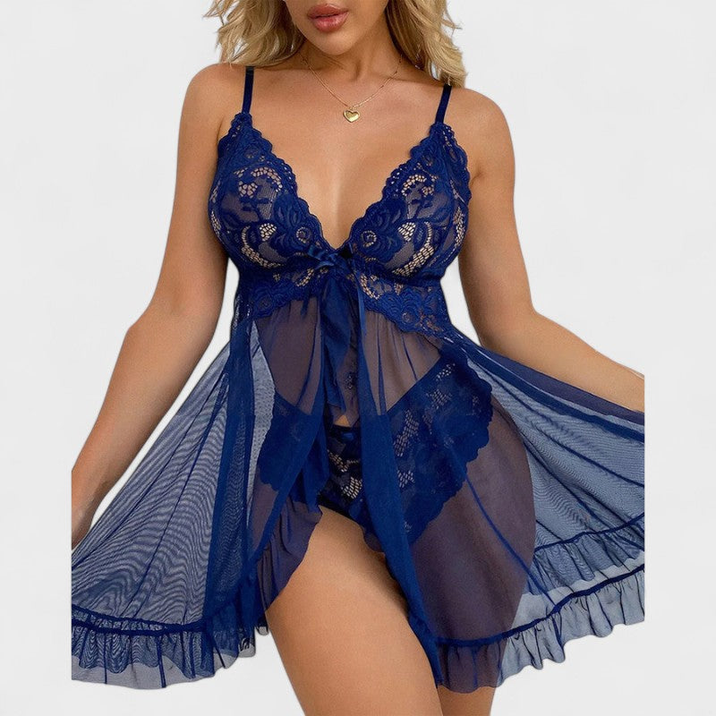 Шарка | Изкусителен дантелен комплект за нощно облекло с детайли от дантела