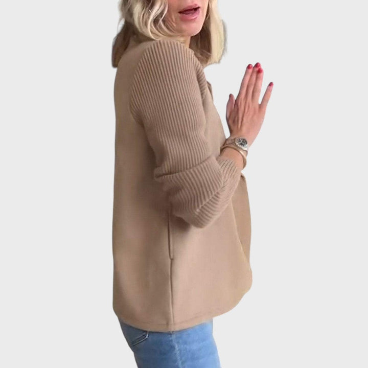 Ема | Елегантно сако с плетени ръкави