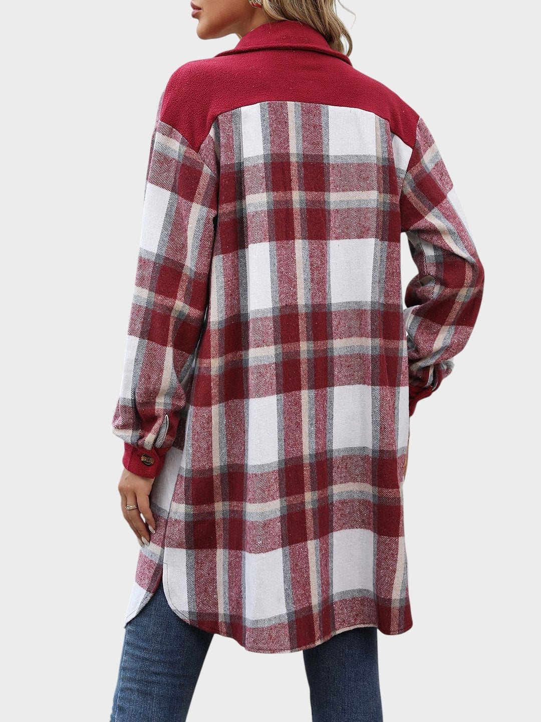 Celina | Риза-подобна жилетка с каре и джобове