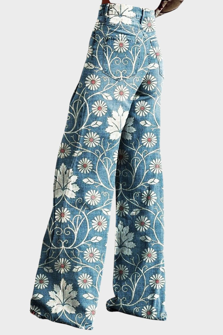 Amara™ | Бохо широки панталони с бродерия