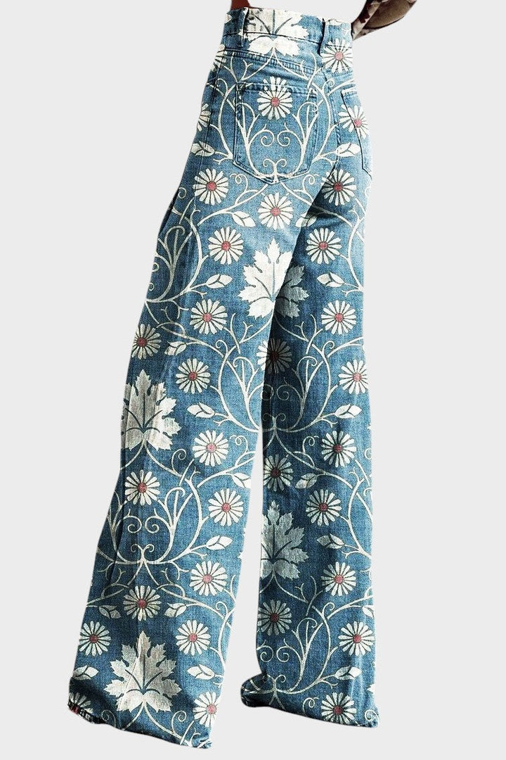 Amara™ | Бохо широки панталони с бродерия