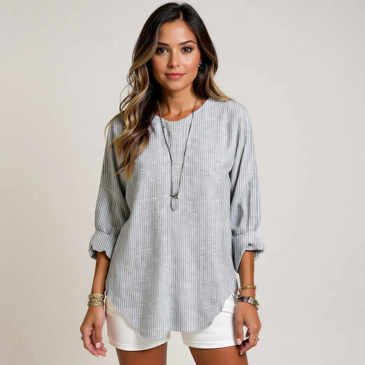 Rhea™ | Модерна райе блуза