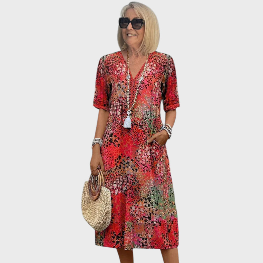 FLAVIA | Рокля с V-образно деколте