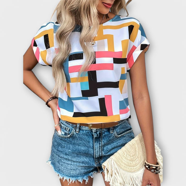 Хлое - Къс ръкав блуза