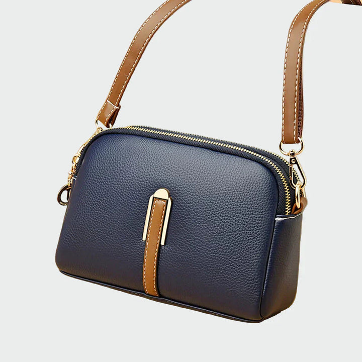 Елегантна кожена чанта за рамо