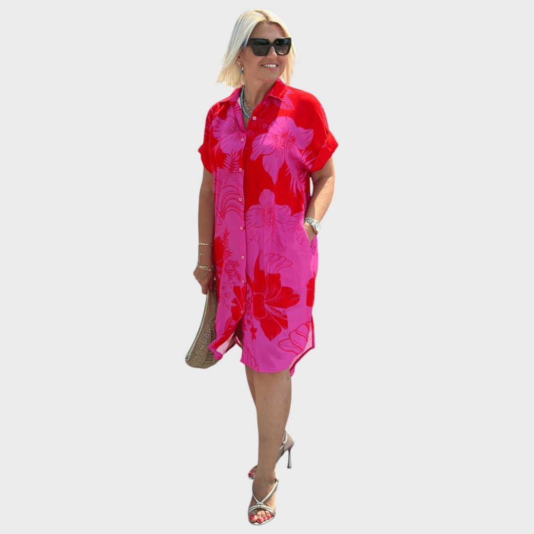 Наоми – Рокля с цветен десен