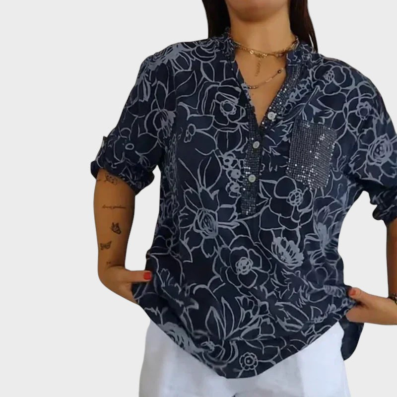 Елоиз | Блуза с цветен десен