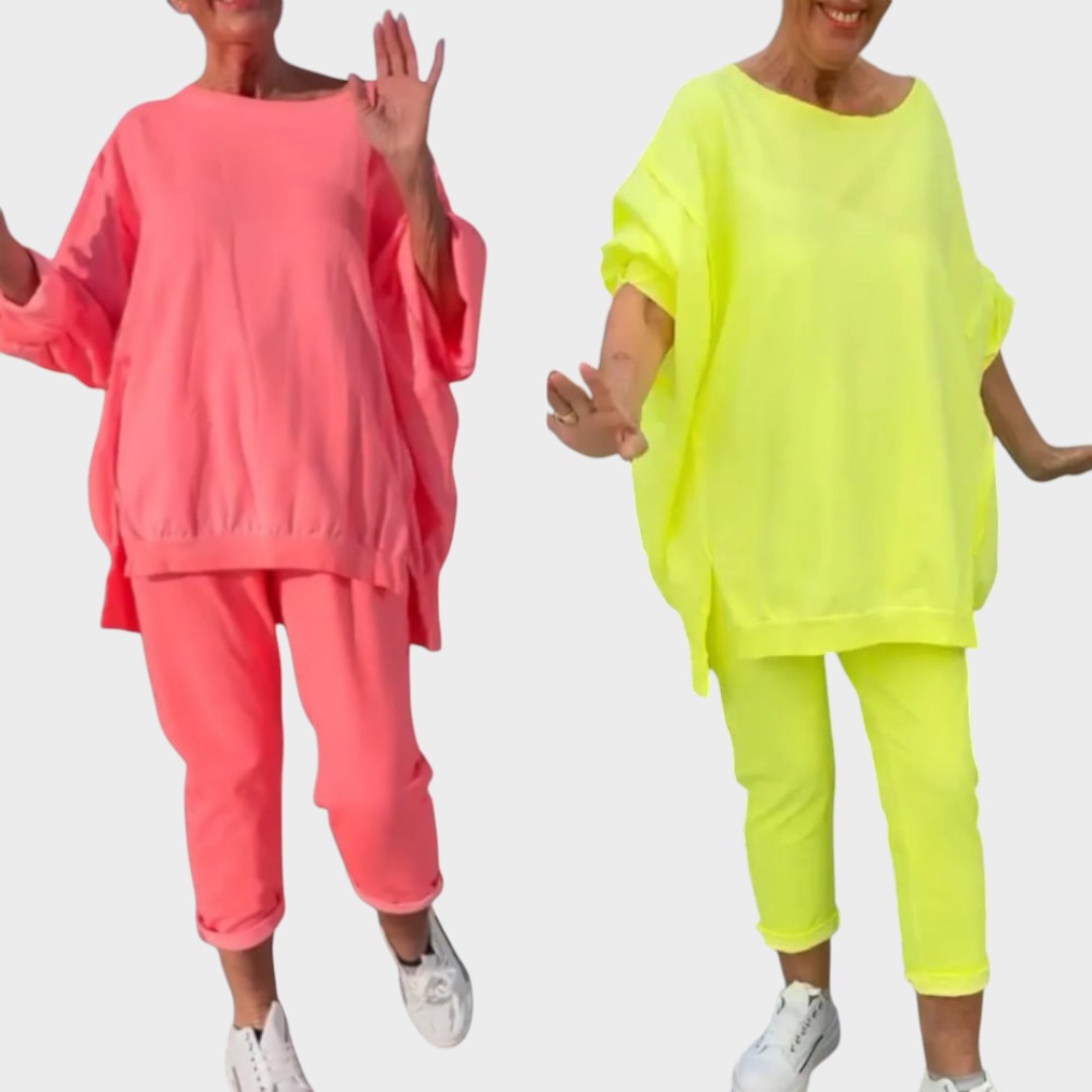 Исабел | Комплект за домашно облекло с пуловер и къси панталони