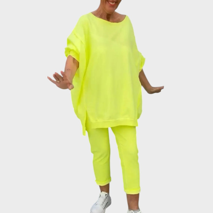 Исабел | Комплект за домашно облекло с пуловер и къси панталони