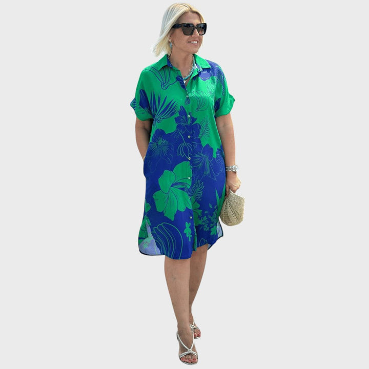 Наоми – Рокля с цветен десен